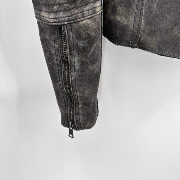 MARRAKECH Marni Asymmetrical Zip Suede Jacket in Antique Faded Floral // XS - Picture 8 of 11